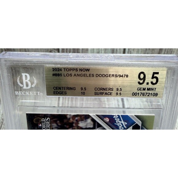 2024 TOPPS NOW #885 LOS ANGELES DODGERS/9478 World Series Win BGS 9.5 Gem Mint - Picture 2 of 10